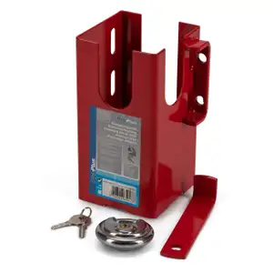 PROPLUS Kastensicherung 110x110mm mit Rundb&uuml;gel-Vorhangschloss ROT