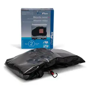 PROPLUS Fahrradschutzh&uuml;lle f&uuml;r 2 Fahrr&auml;der mit Sicht Tasche f&uuml;r Warnschild