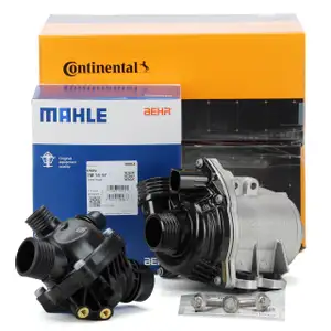VDO Wasserpumpe + ORIGINAL BMW Schrauben Satz + BEHR / MAHLE Thermostat f&uuml;r BMW