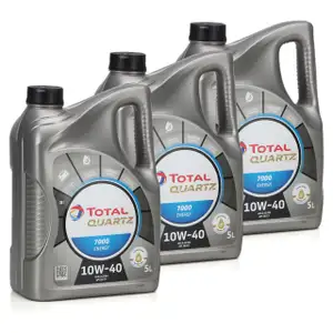 TOTAL QUARTZ 7000 ENERGY 10W-40 Motor&ouml;l 3x 5L = 15 Liter 10W40 VW 501.01/505.00
