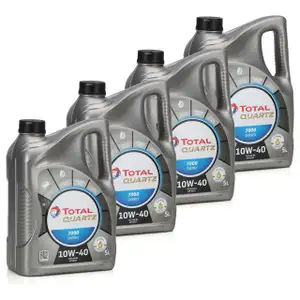 TOTAL QUARTZ 7000 ENERGY 10W-40 Motor&ouml;l 4x 5L = 20 Liter 10W40 VW 501.01/505.00