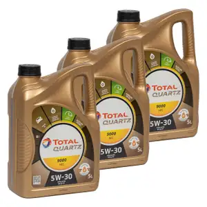 TOTAL QUARTZ 9000 FUTURE NFC 5W-30 Motor&ouml;l 3x 5L = 15 Liter FORD WSS-M2C913-D