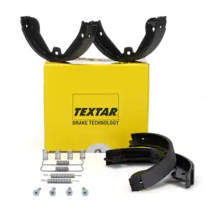 TEXTAR Bremsbacken + Federn Satz f&uuml;r AUDI Q7 PORSCHE CAYENNE VW TOUAREG hinten