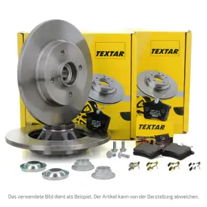 TEXTAR Bremsscheiben + Radlager + Bel&auml;ge f&uuml;r RENAULT GRAND / SCENIC II hinten
