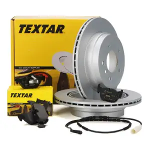 TEXTAR Bremsscheiben + Bel&auml;ge + Wako f&uuml;r BMW 1er E81 3er E90 E93 E92 E91 hinten