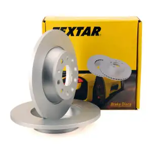 TEXTAR Bremsscheiben Satz f&uuml;r Audi A3 Q3 VW CC Eos Golf 5 6 Passat Sharan hinten