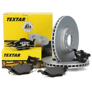 TEXTAR Bremsen Kit Bremsscheiben + Bremsbel&auml;ge f&uuml;r OPEL ASTRA G 4-Loch vorne