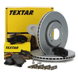 TEXTAR Bremsscheiben Bel&auml;ge CITROEN C2 C3 C4 PEUGEOT 206 207 208 301 307 vorne