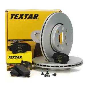 TEXTAR Bremsscheiben + Bremsbel&auml;ge f&uuml;r RENAULT CLIO III MODUS THALIA II vorne