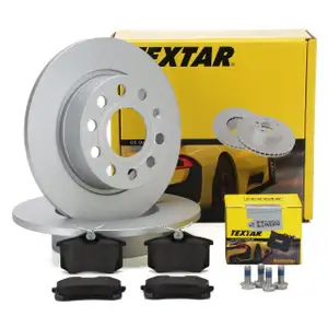 TEXTAR Bremsscheiben + Bel&auml;ge AUDI A3 SEAT LEON SKODA OCTAVIA VW GOLF 5 6 hinten
