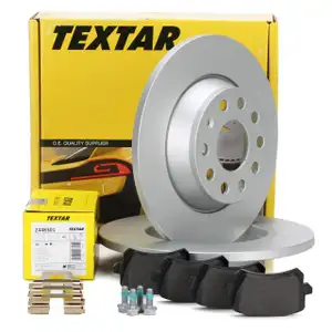 TEXTAR Bremsscheiben + Bel&auml;ge f&uuml;r AUDI Q3 (8U) VW CC PASSAT SHARAN TIGUAN hinten