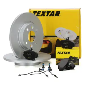 TEXTAR Bremsen Kit Bremsscheiben + Bel&auml;ge f&uuml;r RENAULT LOGAN SANDERO TWINGO vorne