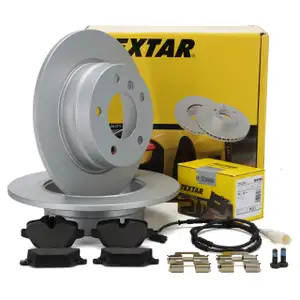 TEXTAR Bremsen Kit Bremsscheiben + Bremsbel&auml;ge + Wako f&uuml;r BMW 1er E81 E87 hinten