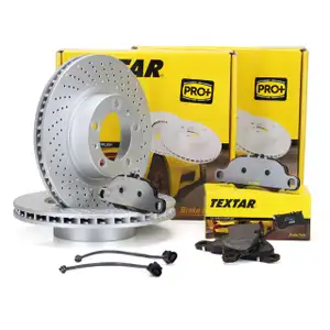TEXTAR Bremsscheiben + Bel&auml;ge + Wako PORSCHE Boxster Cayman 981 S / GTS vorne