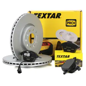 TEXTAR Bremsscheiben + Bel&auml;ge + Wako AUDI A3 SEAT SKODA VW GOLF 5 PASSAT vorne