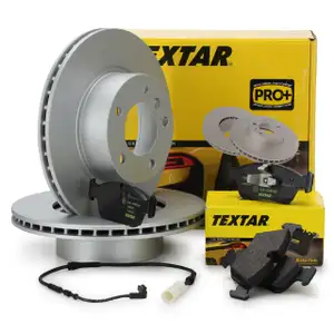 TEXTAR Bremsscheiben + Bremsbel&auml;ge + Wako BMW 1er E87 120i 120d 3er E90 vorne