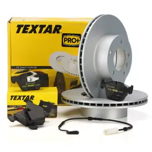 TEXTAR Bremsscheiben + Bel&auml;ge + Wako BMW 3er E90 E91 E92 318-328i 318/320d vorne