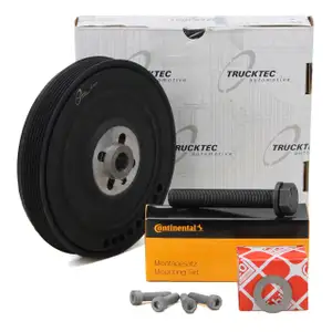 TRUCKTEC Riemenscheibe Kurbelwelle + CONTI Schraubensatz VW LT Transporter T4 2.5 SDI/TDI