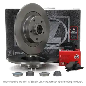 ZIMMERMANN Bremsscheiben + Radlager + Bel&auml;ge CITROEN C4 II PEUGEOT 308 hinten