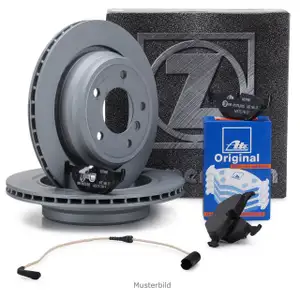 ZIMMERMANN Bremsen Bremsscheiben + ATE Bel&auml;ge + Wako f&uuml;r BMW E46 325xi hinten