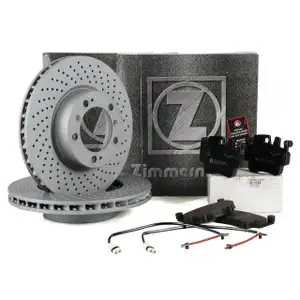 ZIMMERMANN Bremsscheiben + Bel&auml;ge + Wako PORSCHE 911 996 997 BOXSTER 986 vorne