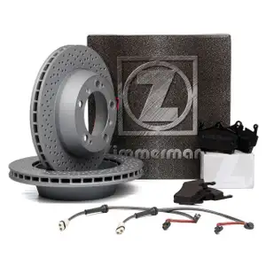 ZIMMERMANN Bremsscheiben + Bel&auml;ge Wako PORSCHE CAYMAN (987) S 3.4 320 PS hinten