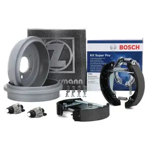 ZIMMERMANN Bremstrommeln BOSCH Backen Bremszylinder A2 IBIZA FOX POLO 9N hinten