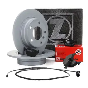 ZIMMERMANN Bremsscheiben + Bremsbel&auml;ge + Wako f&uuml;r BMW 3er E46 316i 318i hinten