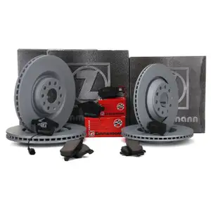 ZIMMERMANN Bremsscheiben + Bel&auml;ge + Wako AUDI A3 S3 (8P) 265/256 PS vorne hinten