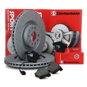 Zimmermann SPORT Bremsscheiben + Bel&auml;ge AUDI A3 S3 3.2 V6 VW GOLF V R32 vorne