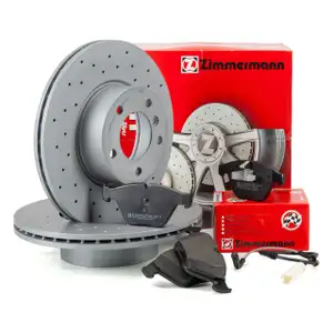 Zimmermann SPORT Bremsscheiben Bel&auml;ge Wako BMW E90 E91 E92 E93 bis 02.2010 vorne