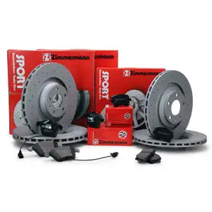 Zimmermann SPORT Bremsscheiben + Bel&auml;ge + Wako AUDI A6 (4F C6) vorne + hinten