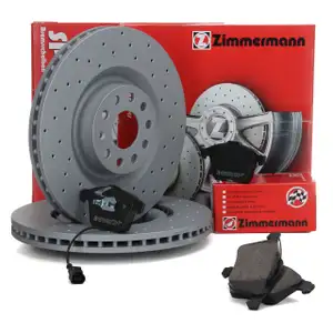 ZIMMERMANN Bremsen SPORT Bremsscheiben + Bel&auml;ge f&uuml;r Audi S3 Golf 6 GTI / R vorne