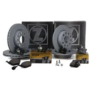 ZIMMERMANN Bremsscheiben + TEXTAR Ceramic Bel&auml;ge AUDI SEAT SKODA VW vorne hinten