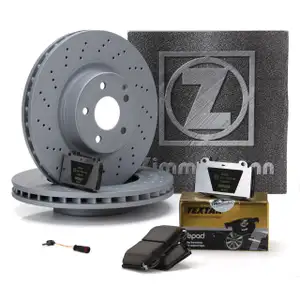 ZIMMERMANN Bremsscheiben + TEXTAR Ceramic Bel&auml;ge + Wako MERCEDES W211 S211 vorne
