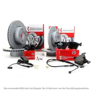 Zimmermann SPORT Bremsscheiben + Bel&auml;ge + Wako BMW E46 316i 318i vorne + hinten