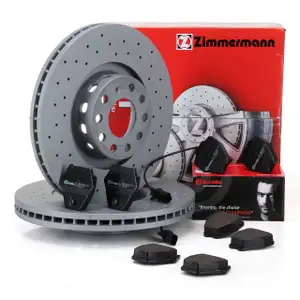 Zimmermann SPORT Bremsscheiben + BREMBO Bel&auml;ge + Wako f&uuml;r VW PHAETON (3D) vorne