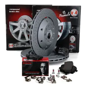 Bremsen FORMULA Z Bremsscheiben + BREMBO Bel&auml;ge f&uuml;r AUDI RS6 quattro 1KY hinten