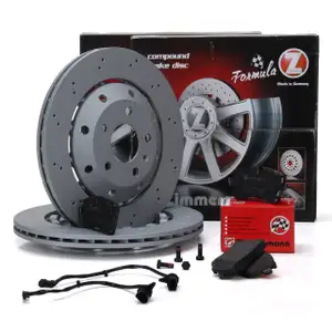 Zimmermann FORMULA Z Bremsscheiben + Bel&auml;ge f&uuml;r AUDI RS5 (8T3 8F7) 450 PS hinten