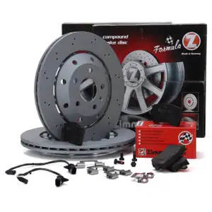 Zimmermann FORMULA Z Bremsscheiben + Bel&auml;ge f&uuml;r AUDI RS5 (8T3 8F7) 450 PS hinten