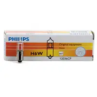 10x PHILIPS Kugellampe Stecksockellampe H6W VISION 12V 6W BAX9s 12036CP