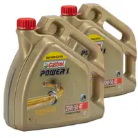 CASTROL Motor&ouml;l &Ouml;l POWER 1 20W-50 4T 4-TAKT Motorrad API SN JASO MA-2 - 8 Liter