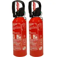 2x 1KG Auto Hand-Feuerl&ouml;scher ABC Pulverl&ouml;scher + KFZ Halterung (MHD 07.2021)
