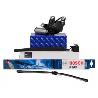 AIC Heckwischermotor + Wischerarm + Kappe + BOSCH Heckwischerblatt VW CADDY III