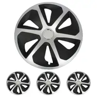 4x Radkappen Radblenden ROCO SCHWARZ SILBER SILVER 15 Zoll (4 St&uuml;ck)