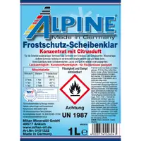 ALPINE Frostschutz SCHEIBENKLAR Scheibenfrostschutz Konzentrat -60&deg;C BLAU 1L