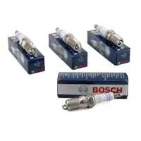 4x BOSCH Z&uuml;ndkerze Set Super Plus HR7DC+ 0242235661 f&uuml;r Mercedes 190 W201 W463