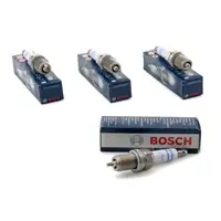 4x BOSCH Z&uuml;ndkerze Set Doppelplatin FR5KPP332S 0242245576 f&uuml;r VW AUDI SEAT SKODA