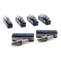 6x BOSCH Z&uuml;ndkerze NICKEL WR7DC+ +1 0242235663 f&uuml;r AUDI PORSCHE SEAT SKODA VW