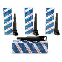 4x BOSCH Z&uuml;ndspule inkl. Z&uuml;ndkerzenstecker BMW E81/87 E46 E90 E60/61 F10 X3 X5